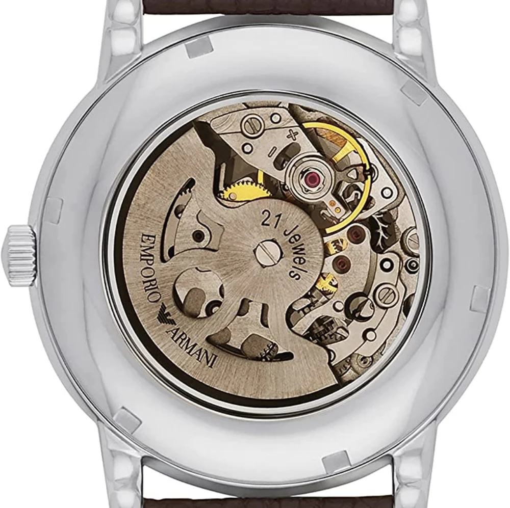 Emporio Armani Luigi AR1982 Automatic Skeleton Dial Leather Strap Men's Watch - Picture 10 of 16